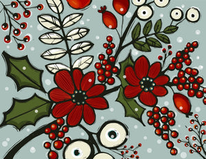 jazzy  holiday floral christmas card