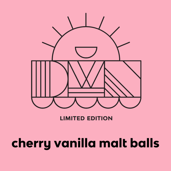 cherry blossom malt balls flavour label