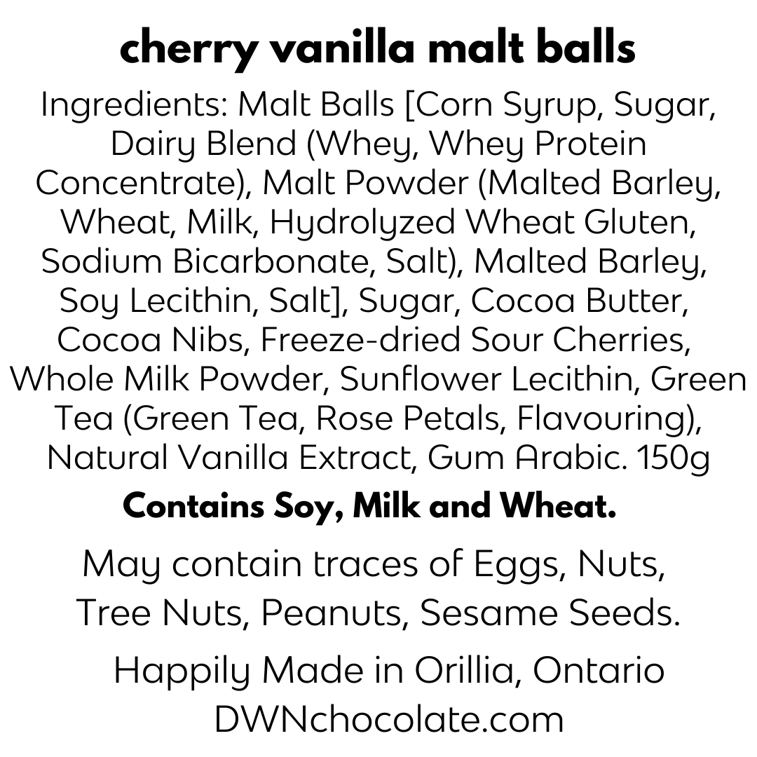 cherry blossom malt balls ingredient list