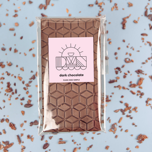 dark chocolate house blend bar in its package