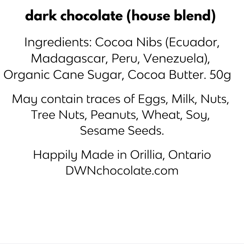 dark chocolate house blend ingredient list
