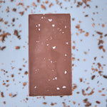 Load image into Gallery viewer, back of the dark chocolate bar with sea salt
