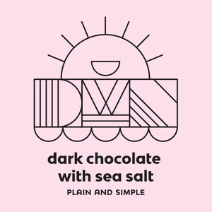 dark chocolate bar with sea salt front label