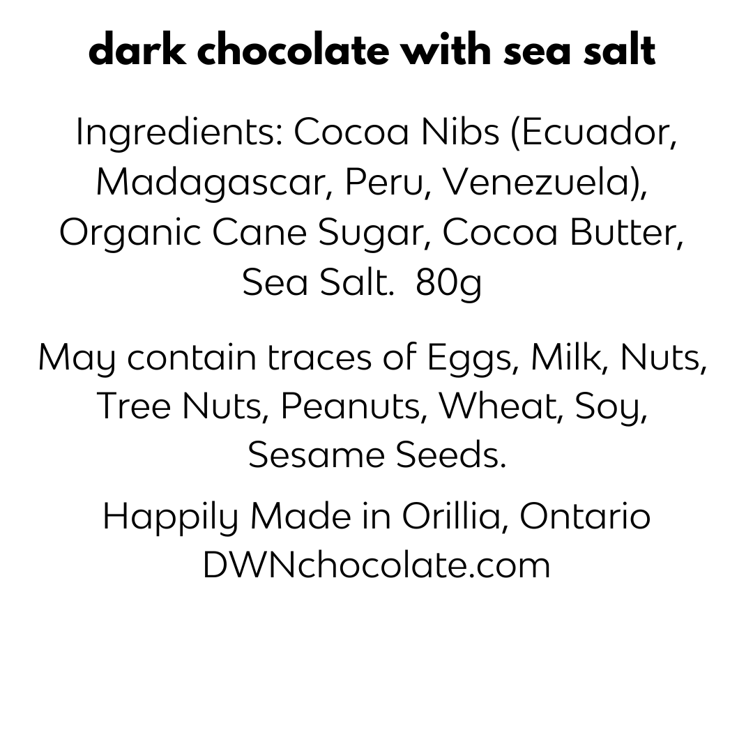 dark chocolate bar with sea salt ingredient list
