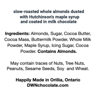 milk chocolate maple almonds ingredient list