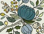 Load image into Gallery viewer, illustration of a large blue flower with greenery and light-coloured berries
