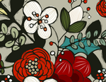Load image into Gallery viewer, illustration of a variety of red and white florals with greenery
