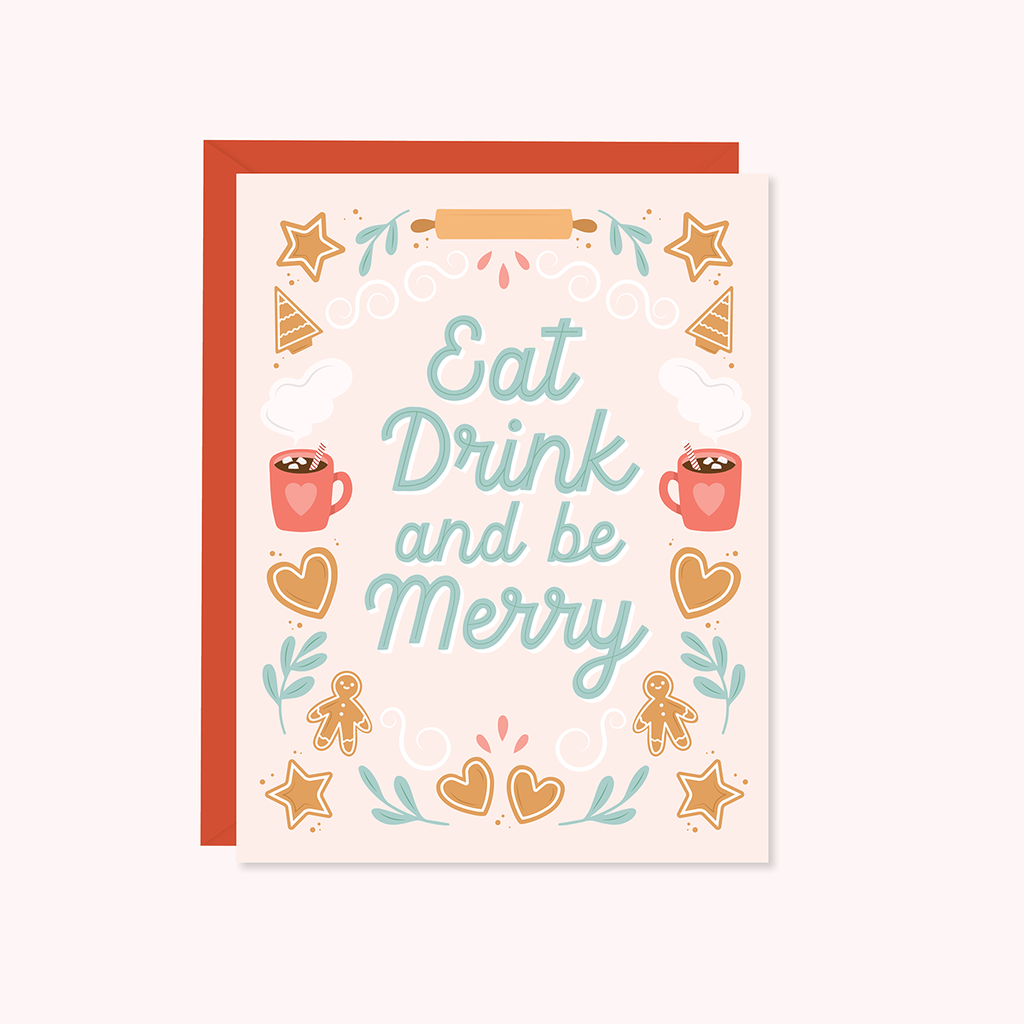 eat, drink & be merry greeting card