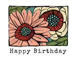 Load image into Gallery viewer, peach and cream floral birthday card
