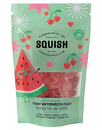 Load image into Gallery viewer, Squish cherry watermelon crush candy package with green background

