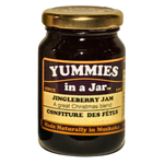 Load image into Gallery viewer, A 125ml jar of Yummies in a Jar jingleberry jam on a white background
