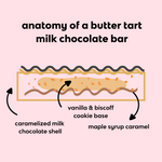 Load image into Gallery viewer, anatomy of the butter tart milk chocolate bar
