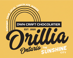 Load image into Gallery viewer, Logo for DWN Craft Chocolatier to support your local chocolate maker on peach background
