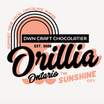 Load image into Gallery viewer, DWN screenprint, 'support your local chocolate maker, est. 2020, Orillia, Ontario, The Sunshine City
