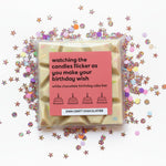 Load image into Gallery viewer, packaged white chocolate birthday cake bar with a pink label

