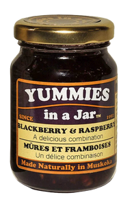 a 125ml jar of blackberry and raspberry jam