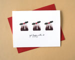 Load image into Gallery viewer, Greeting card with Christmas pudding illustration and text &#39;get figgy with it&#39; on a beige background
