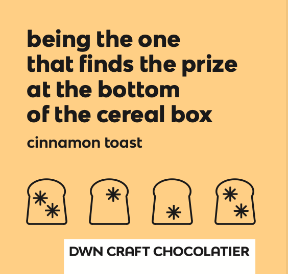 cinnamon toast chocolate bar label