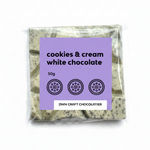 Load image into Gallery viewer, Packaged cookies &amp; cream white chocolate on a white background
