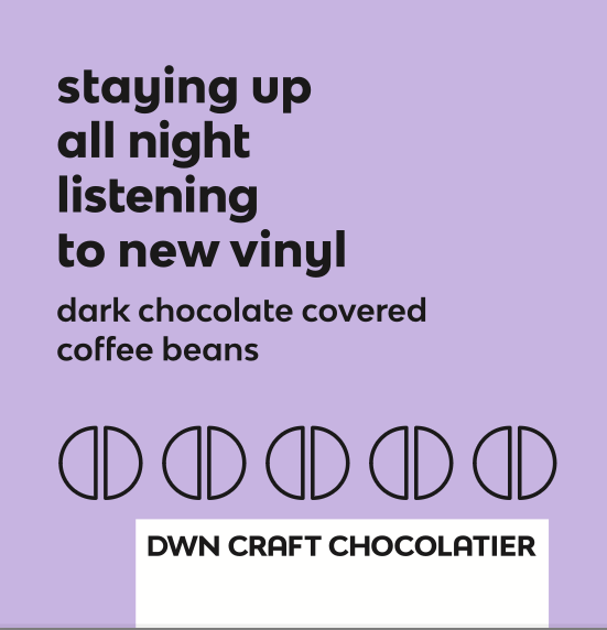 dark chocolate coffee beans flavour experience label