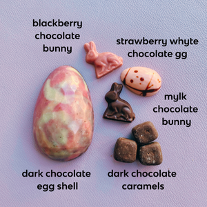 dark chocolate Easter egg components