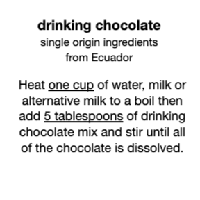 drinking chocolate mix intructions