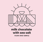 Load image into Gallery viewer, milk chocolate bar with sea salt flavour label
