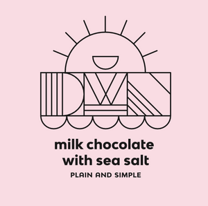 milk chocolate bar with sea salt flavour label