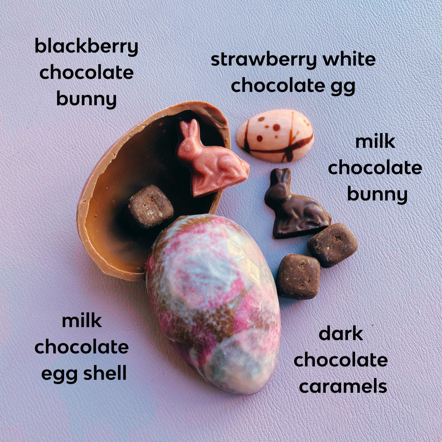 milk chocolate Easter egg components