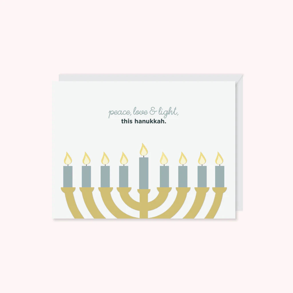 peace, love & light Hanukkah greeting card