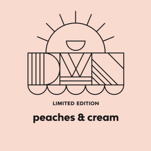 peach & cream flavour label