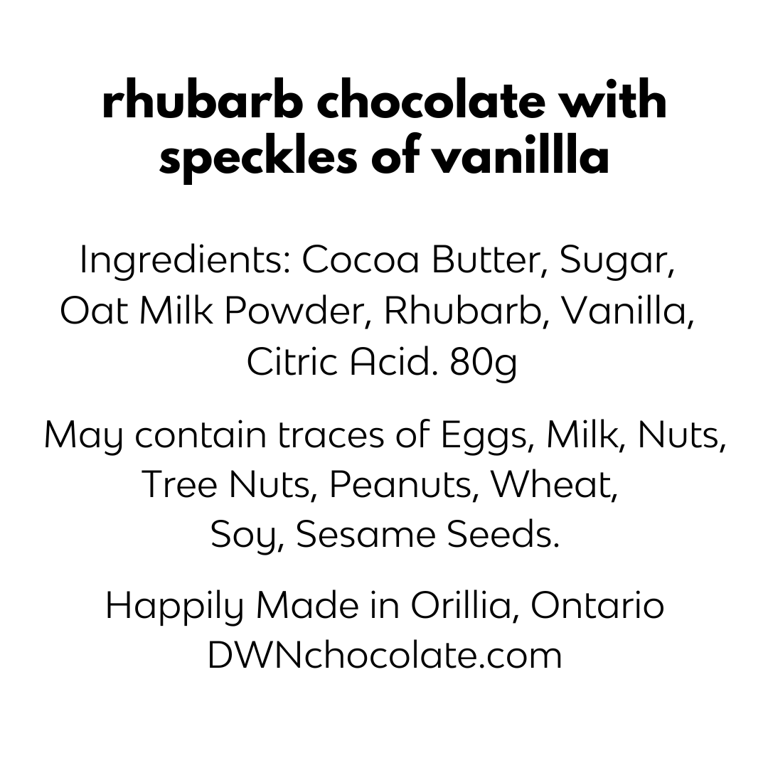 rhubarb chocolate vanilla bar ingredient list