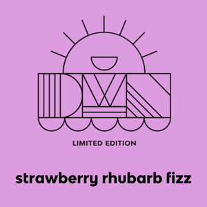 strawberry rhubarb fizz flavour label