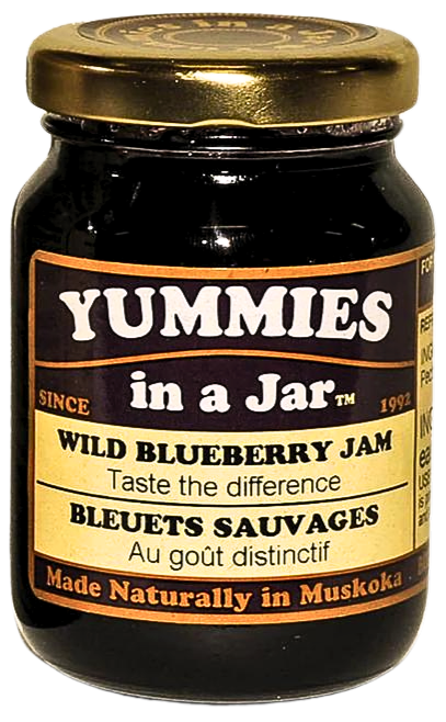 a small jar of wild blueberry jam