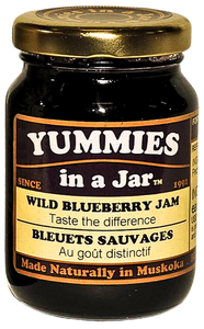 a small jar of wild blueberry jam