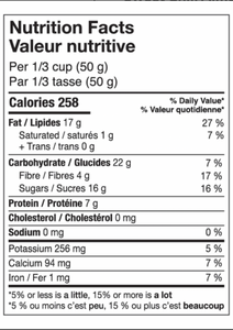 nutrition facts for sweet chili almonds